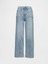 Kadın Mavi High Rise Wide-Leg Jean Pantolon 3