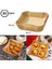 100 Adet Air Fryer Pişirme Kağıdı Tek Kullanımlık Gıda Yağlı Kağıdı Kare Tabak Model (4401) 5