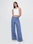 Kadın Mavi Mid Rise Ultrasoft Baggy Jean Pantolon 1