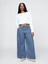 Kadın Mavi Mid Rise Ultrasoft Baggy Jean Pantolon 5