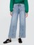 Kadın Mavi High Rise Wide-Leg Jean Pantolon 5
