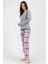 Kadın Büyük Beden Uzun Kol Pijama Takım , 404058 3