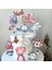 Alice Karakterleri Temalı Kız Çocuk Doğum Günü Kişiye Özel 3D Çubuklu Pasta Süsü Seti Cake Topper 1