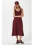 Kadın Nancy Kolsuz Bordo Midi Penye Elbise 5376 2