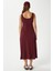 Kadın Nancy Kolsuz Bordo Midi Penye Elbise 5376 5