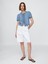 Kadın Açık Mavi Dantel Detaylı Crop Denim Bluz 4