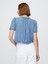Kadın Açık Mavi Dantel Detaylı Crop Denim Bluz 5