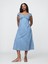 Kadın Açık Mavi Denim Maxi Elbise 4