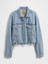 Kadın Mavi Ultrasoft Relaxed Crop Icon Denim Ceket 2