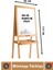 Kalem Silgi Tebeşir Çift Taraflı Manyetik Kara Tahta Tasarım Ayaklı Ahşap Yazı Tahtası 110 x 45 cm 4