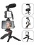 Akıllı Telefon Vlog Kiti Tripod Mini Mikrofonlu Telefon Tutucu 2