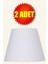 Beyaz Konik Lambader Başlığı 2 Adet Kumaş Çap 35 cm AB869 1