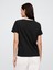 Kadın Siyah Bisiklet Yaka T-Shirt 5