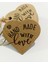 Kraft Kalp Şeklinde "hand Made With Love" Baskılı Kart (50 Adet) 4,5- 5 cm 1