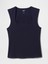 Kadın Lacivert Closeknit Jersey Kare Yaka Bluz 2