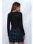 Marsilyan- Kadın Siyah Uzun Kollu Önden Bağlama Detaylı Crop Top Bluz 2