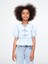 Kız Çocuk Açık Mavi Denim Fırfırlı Peplum Bluz 1