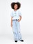 Kız Çocuk Açık Mavi Denim Fırfırlı Peplum Bluz 3