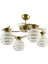 Goldina Modern Plofonyer Gold Kasa Simli Camlı Salon - Mutfak - Yatak Odası 4 Lü Avize 1