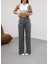 Arkasi Lasti̇kli̇ Pi̇leli̇ Dökümlü Wide Leg Pantolon 3