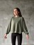 Osy Modal Yumuşak Dokulu Kumaş Bisiklet Yaka Oversize Sweatshirt - Haki 1