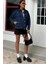 Yaka Siyah Garni Pul Payet Taşlı Oversize Denim Ceket 6125 3