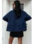 Yaka Siyah Garni Pul Payet Taşlı Oversize Denim Ceket 6125 4
