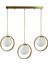 Nina Modern Tasarım Eskitme Gold Renk Beyaz Camlı Sıralı Salon - Mutfak - Yatak Odası 3 Lü Avize 1