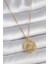 316L Çelik Gold Renk Zincr Mavi Taşlı Lotus Model Kadın Kolye 1