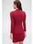 Kadın Bordo Kaşkorse Balıkçı Yaka Uzun Kollu Bodycon Mini Elbise Akdenizpos Yeni 4