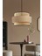 Bohem Triple Metal Kasalı Gerçek Rattan ve Kahve Kumaş Salon Avize Üç Katlı Pasta Yatak Odası Sarkı 4