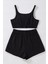 Marsilyan- Kadın Siyah Askılı Crop Top ve Şortlu Gecelik Takım 3