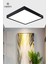 Ahşap Siyah Çerçeveli Tavan LED 60 x 60 cm Panel Aydınlatma Avize Salon Yatak Odası 6500K Beyaz 5