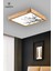 Ahşap Çerçeveli Tavan LED 60 x 60 cm Panel Aydınlatma Avize Salon Yatak Odası Mutfak 6500K Beyaz Işık 2