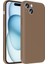 Apple iPhone 15 Plus Kılıf Kamera Korumalı Kartlık Hazneli Vrdr Vitra Kapak - Kahverengi 1