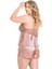 Büyük Beden Vizon Saten Babydoll Şort Takımı 2