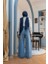1166-PARÇALI Denim Bol Paça Pantolon Mavi 2
