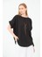 Kadın %100 Pamuklu T-Shirt (Kolye Hediyeli)-Siyah 4