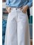 1162-GABARDIN Pantolon Etek Beyaz 3