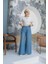 1165-DENIM Bol Paça Pantolon Mavi 5
