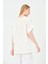 Kadın %100 Pamuklu T-Shirt (Kolye Hediyeli)-Beyaz 4