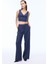 Lacivert Akars Slim Fit V-Yaka Bluz 2