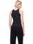 Amorinas Slim Fit Standart Boy Sıfır Kol Bisiklet Yaka Siyah Bluz 4