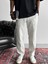 Erkek Boyfriend Kalıp Keten Pantolon Beyaz 1