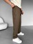 Erkek Baggy Fit Keten Pantolon Kahverengi 3