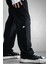 Erkek Baggy Fit Keten Pantolon Siyah 5