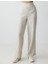 Taş Rahat Kesim Yüksek Bel Bol Paça Çizgili Keten Pantolon 4