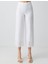 Beyaz Rahat Kesim Yüksek Bel Bol Paça Ajurlu Pamuklu Pantolon 4