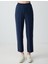 Lacivert Yüksek Bel Normal Paça Modal Dokuma Pantolon 4