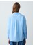 Mavi Rahat Kesim Uzun Kollu Dokuma Gömlek 5